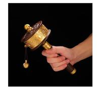 Tibetan Prayer Wheel Buddhist Scripture Wheel, Tibetan Hand Carved Table Top Prayer Wheel(21 * 9cm)