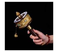 Tibetan Prayer Wheel Buddhist Scripture Wheel, Tibetan Hand Carved Table Top Prayer Wheel(23 * 9cm)