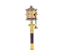 Tibetan Prayer Wheel,Copper Hand Held Prayer Wheel Premium Buddha Scriptures Prayer Wheel For Relaxing, Praying, Meditation, Healing