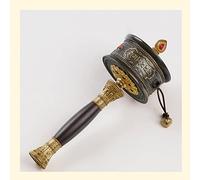 Tibetan prayer wheel, handheld prayer wheel, Black Tibetan Buddhist Hand Bell Prayer Wheel With Six Words Mantra Hand Cranking