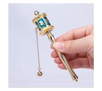 Tibetan prayer wheel, handheld prayer wheel, Brass Tibetan Buddhist Handheld Prayer Wheel With Mantra Scroll Multicolor Multiple Sizes(Grün,12 * 2.8 * 2.4cm)