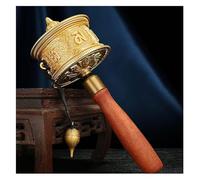 Tibetan prayer wheel, handheld prayer wheel, Buddhist Kuan Yin Sutra Ning Cylinder Prayer Wheel Wooden Handle 6 Words Of Truth