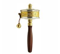 Tibetan Prayer Wheel Mute Copper-Wood Double-Axis Ornament
