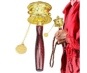Tibetan Prayer Wheel - Portable Meditation Spinner with Sacred Mantras, Cylinder of the Scripture Buddha | Spiritual Tool for Blessing, Relaxation, Yoga and Conscious Practice