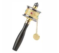 Tibetan Prayer Wheel Tibetan Buddhist Six-Character Truth Premium Buddha Scriptures, Wooden Handle Prayer Wheel for Praying, blessing, Meditation, Healing, Relaxing, Yoga