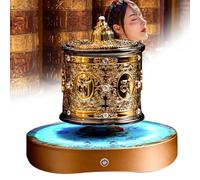 Tibetan prayer wheel,Tibetan Buddhist Table Top Prayer Wheel,with Base - Colored Lights, Maglev Wheel Tibetan Buddhist Six-Character Truth prayer wheel,for Praying,Meditation B