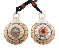 Tibetan Rotating Prayer Wheel Necklace, Mysterious Nine Palaces Bagua Talisman Buddhist Rune Zodiac, 27.5 inch Black Braided Rope, Standard size, Zinc, No Gemstone