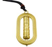Tibetan Rotating Prayer Wheel Necklace, Mysterious Nine Palaces Bagua Talisman Buddhist Rune Zodiac, 27.5 inch Black Braided Rope, Standard size, Zinc, No Gemstone