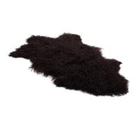 Tibetan Sheepskin Rug 90cm - 100% Genuine White Tibetan Lambskin Pelt with Soft Curly Wool - Fluffy, Warm, Breathable and Luxurious Throw for Living Room, Bedroom, Sofa, Chair - Chocolate Brown