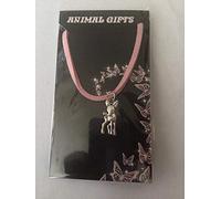 Tibetan Silver Bambi/Deer PENDENT ON A PINK CORD Necklace Handmade 41CM & Adjustable VERY FINE DETAILS COMES WITH RETAIL PACKAGING
