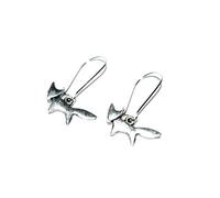 Tibetan Silver Fox Drop Earrings On Silver Plated Kidney Wires