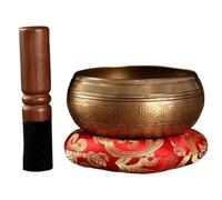Tibetan Singing Bowl 3Pcs/Set 4.33in Bronze Nepal Meditation Bowls for Relaxation and Healing Sound Meditation Set for Yoga, Chakra, Unique Gifts for Women, Random Patterns Bowl