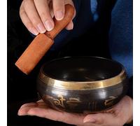 Tibetan Singing Bowl - 5.9inch Authentic Nepalese Hand Beaten Meditation Bowl Set - for Healing Chakra Yoga Mindfulness