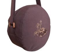 Tibetan Singing Bowl Bag Cotton Buddhist Crossbody Shoulder Bag Portable Meditation Bowl Carrier Monk Buddha Sound Bowl Storage Bag for Travel and Daily Use (Coffee)