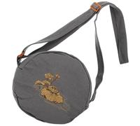 Tibetan Singing Bowl Bag Cotton Buddhist Crossbody Shoulder Bag Portable Meditation Bowl Carrier Monk Buddha Sound Bowl Storage Bag for Travel and Daily Use (Grey)