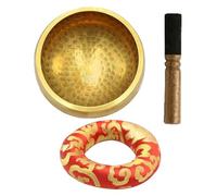 Tibetan Singing Bowl - Brass Sound Instrument, Handcrafted Zen Vessel, Wooden Mallet Rest | Deep Resonance Healing Tones Set, Mind Balancing Energy Tool Spiritual Calm Meditation Practice
