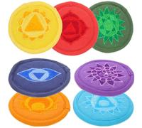 Tibetan Singing Bowl Cushion Pad Buddhist Embroidered 7pcs Polyester