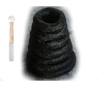 Tibetan Singing Bowl Cushion Set Silk Brocade Ring Pillow with Free Mallet Sound Bowl Mat for Buddhist Meditation (Black 8 14 inch)