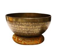 Tibetan Singing Bowl Handmade Buddha Sound, Meditation Copper Chime Ornament(18CM)