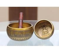 Tibetan Singing Bowl Mantra Singing Bowl - Antique Meditation Singing Bowl With Mallet, Spiritual Healing, Meditation Singing Bowls For Beginners Sound Bowl For Yoga By Devotional India