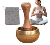 Tibetan Singing Bowl | Mindfulness Bowl - Tibetan Singing Sound Prop with Mallet for Stress Relief Yoga Relaxation Meditation