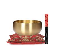 Tibetan Singing Bowl Set - 4" Handcrafted Meditation Sound Bowl for Yoga, Mindfulness Chakra Healing & Stress Relief | Complete Kit with Cushion & Mallet | Spiritual Gifts for Beginners (4 Inch)