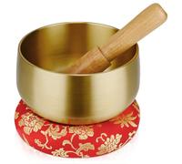 Tibetan Singing Bowl Set - 4 Inch Sound Bowls with Wooden Mallet and Cushion, Mini Meditation Bowl for Yoga, Mindfulness, Chakra Healing, Stress Relief, Bath Relaxation