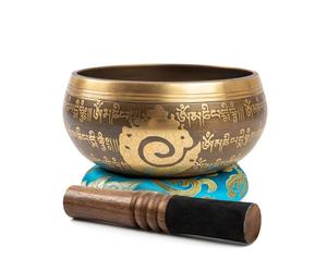Tibetan Singing Bowl Set - 5" Plain Sound Bowl with Gift Box - Easy To Play for Beginners - Authentic Handcrafted Mindfulness Meditation Chakra Healing Holistic Sound 7 by Himalayan Bazaar