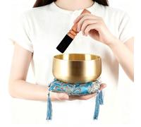 Tibetan Singing Bowl Set - 6" Handcrafted Meditation Sound Bowl for Yoga, Mindfulness, Chakra Healing & Stress Relief | Complete Kit with Cushion & Mallet | Spiritual Gifts for Beginners (6 Inch)