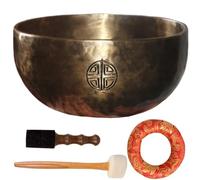 Tibetan Singing Bowl Set 6in Copper Tibetan Bowl Round Singing with Mallet and Cushion for Meditation Mindfulness Yoga Chakra and More