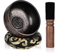 Tibetan Singing Bowl Set 9.5 CM Meditation Sound Bowl With Stick And Cushion Tibetan Singing Bowls Set For Chakra Yoga Zen Handcrafted Meditation Instruments With Storage Box For Present