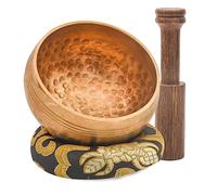 Tibetan Singing Bowl Set - Authentic Cuencos Tibetanos for Sound Healing, Meditation & Chakra Balancing - Includes Cushion, Mallet-Unique Spiritual Gifts for Women and Men (Bronze 3.5")