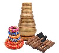 Tibetan Singing Bowl Set - Authentic Cuencos Tibetanos for Sound Healing, Meditation & Chakra Balancing - Includes Cushion, Mallet-Unique Spiritual Gifts for Women and Men (7 Chakra Hand Hammered Set)