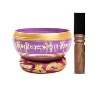 Tibetan Singing Bowl Set Brass - Master Healing Grade - Authentic Handcrafted Sound Bowl by Himalayan Bazaar (Black and Red)