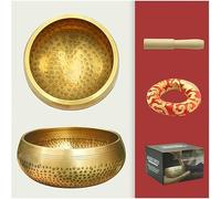 Tibetan Singing bowl set, Chakras Healing Bowl with Mallet and Silk Cushion,Handmade Singing bowl For Yoga, Mindfulness, Healing, Meditation (3.15 inches Diameter) Loopunk