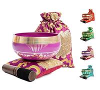 Tibetan Singing Bowl Set - Easy To Play for Beginners - Authentic Handcrafted Mindfulness Meditation Holistic Sound 7 Chakra Healing Gift by Himalayan Bazaar (Orchid)
