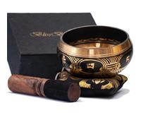 Tibetan Singing Bowl Set for Meditation, Mindfulness, Reiki, Yoga, Chakra Balancing, Spiritual and Zen Decor, and Improved Focus and Relaxation - 4.5 Inch Sound Healing Bowl Gift Set, Made in Nepal