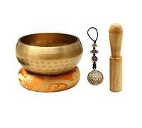 Tibetan Singing Bowl Set for Meditation Singing Bowl with Cushion Handmade in Nepal for Yoga, Mindfulness, Chakra Healing, Self-Regulation and Stress Relief