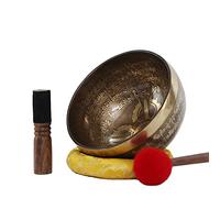 Tibetan Singing Bowl Set, Handmade Sanskrit Bowl Nepalese Buddhist Chanting Bowl, Ideal for Yoga Meditation and Sound Healing (Color : 20-22CM)