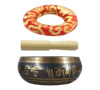 Tibetan Singing Bowl Set, Meditation Bowl Kit, Yoga Sound Healing, 10.5cm Authentic Hand Tuned Sound Zen Decor Element Portable and Lightweight for Yoga, Relaxation