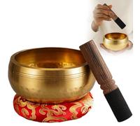 Tibetan Singing Bowl Set, Meditation Sound Bowl Cushion with Wooden Striker for Healing, Stress Relief, Meditation & Relaxation, Chakra Balancing - Ideal Gifts for Yoga Lovers, Women & Men