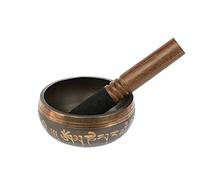 Tibetan Singing Bowl Set, Meditation Sound Bowl Hand Hammered Meditation Music Bowl Copper Relaxation Bowl for Meditation, Relaxation, Stress, Anxiety Relief, Healing, Yoga，3.5''/9cm