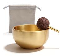 Tibetan Singing Bowl Set, Small, 3-Piece Mini Singing Bowl Set, Handmade with Brass Striker & Cushion, Meditation Singing Bowl for Yoga, Mindfulness, Chakra Healing & Stress Relief