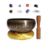 Tibetan Singing Bowl Set, Sound Bowl Meditation Set -with Striker & Cushion,Chakra Crystal Stones - Handcrafted for Yoga, Chakra Healing, Meditation, Mindfulness, Relaxation, Prayer#2