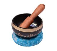 Tibetan Singing Bowl Set with Handmade Metal Sound Soft Cushion Wooden Striker for Meditation Chakra Healing Yoga Relaxation Spiritual Mental Physical Resonance Sounds