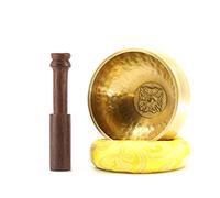 Tibetan Singing Bowl， sound bowl， Singing Bowl 8cm Hand Hammered Chakra Set Wood Sticker Mat for Meditation