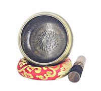 Tibetan Singing Bowl， sound bowl， With Clogs And Mats Handmade Brass Yoga Bowl Sound Bowl Helps Sound Treatment Yoga Sound Bowl(12.4cm)
