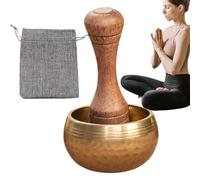 Tibetan Singing Bowl | Stress Relief Bowl,Tibetan Meditation Yoga Singing Props Set with Wooden Mallet for Spiritual Gatherings Chakra Balancing