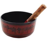 Tibetan Singing Bowl Yoga Meditation Accessories Large 7" Hand Painted with Wooden Stick Mallet - Om Mani Padme Hum Peace