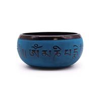 Tibetan Singing Bowls Earth Powder Singing Bowl Blue Mantra Five Buddha 16cm